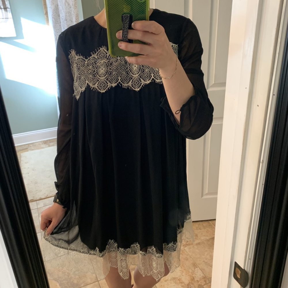 Black dress with lace